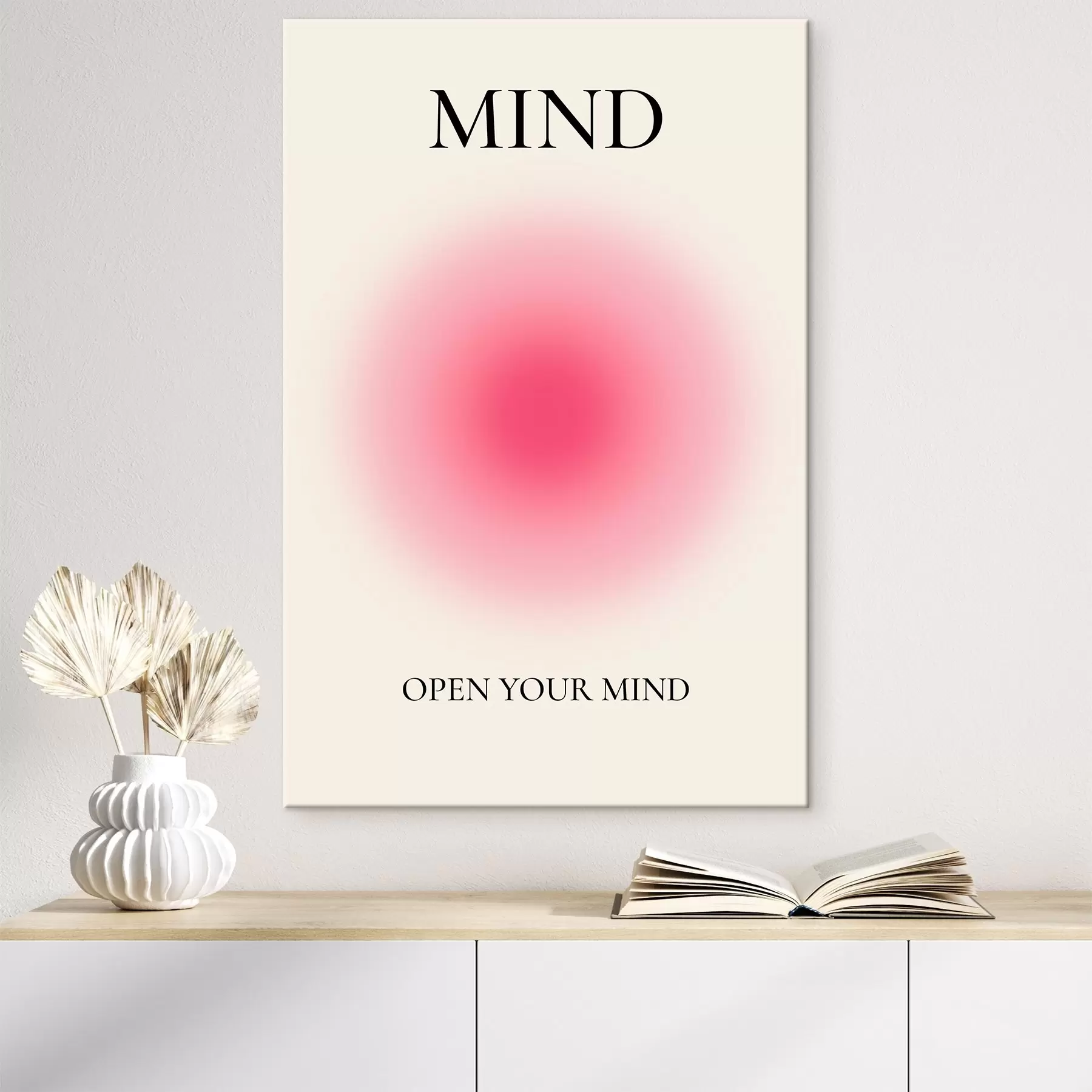 murales de pared Un círculo rosa sobre fondo blanco s37347