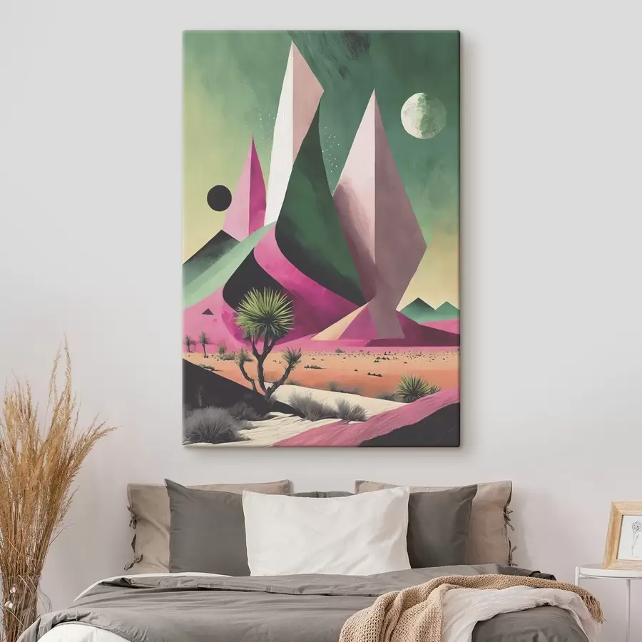 murales de pared Un paisaje desértico con árboles y montañas s37360