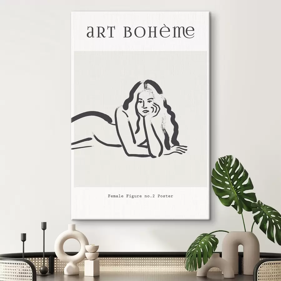 murales de pared Dibujo de una mujer tumbada boca abajo s37402