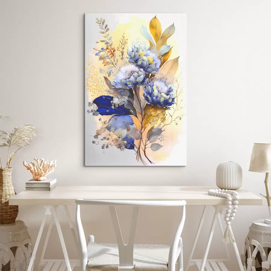 murales de pared Un cuadro de flores y hojas s37550