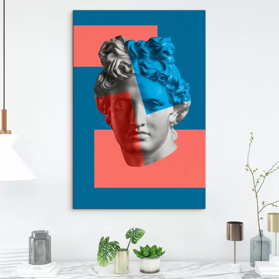 murales de pared Estatua de la cabeza de un hombre s37632