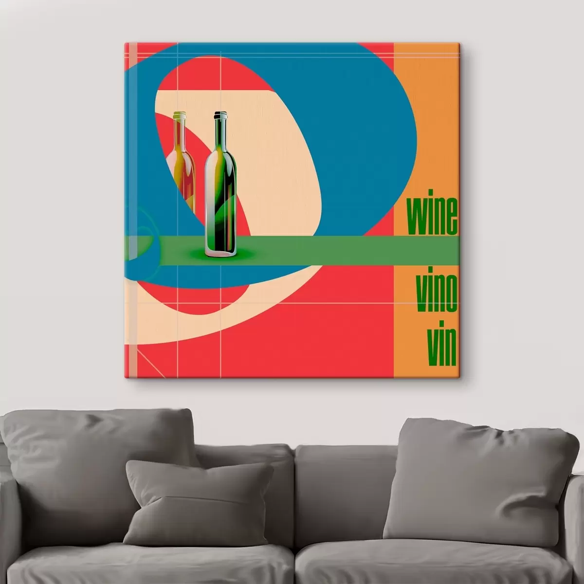 murales de pared Una botella de vino sobre fondo de color s37639