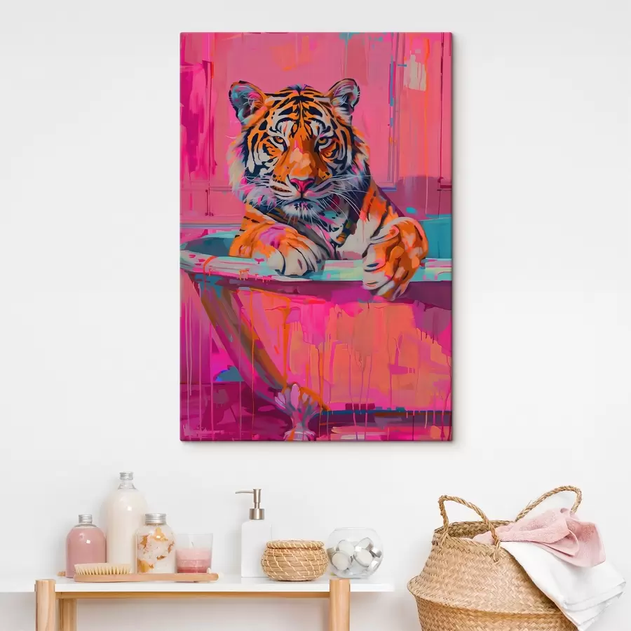 murales de pared Un tigre en una bañera s38257