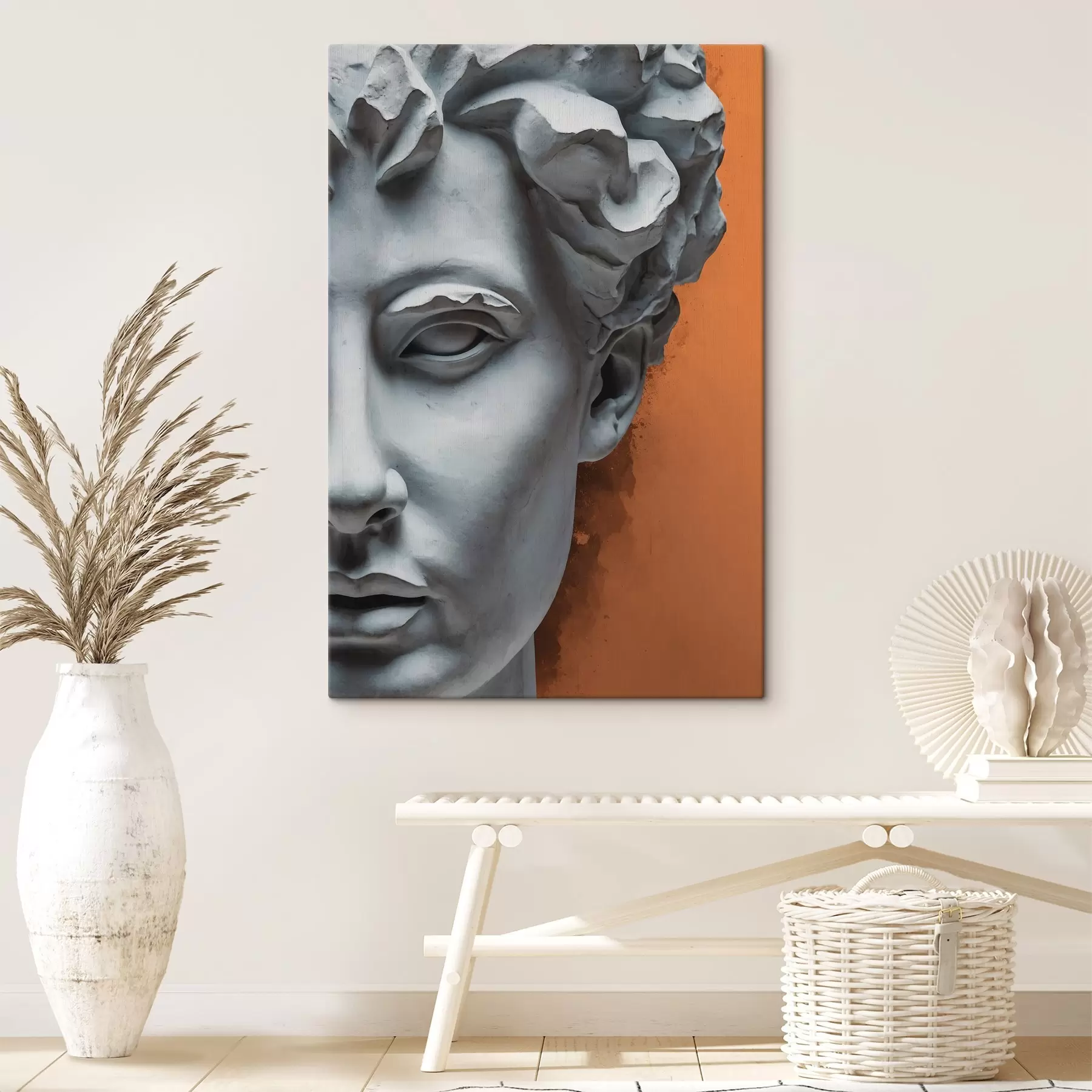 murales de pared Estatua de la cara de un hombre s38433