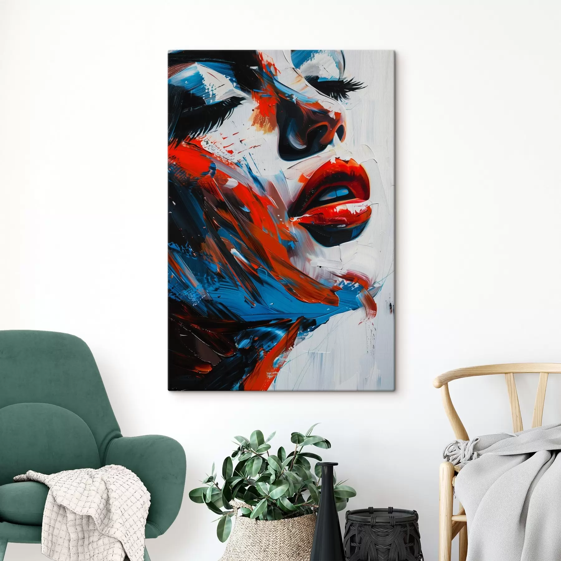 murales de pared Pintura del rostro de una mujer s38576