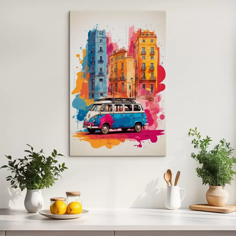 murales de pared Colorido viaje a través de salpicaduras urbanas s38593