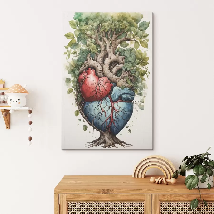 murales de pared Un árbol con hojas y un corazón s38594