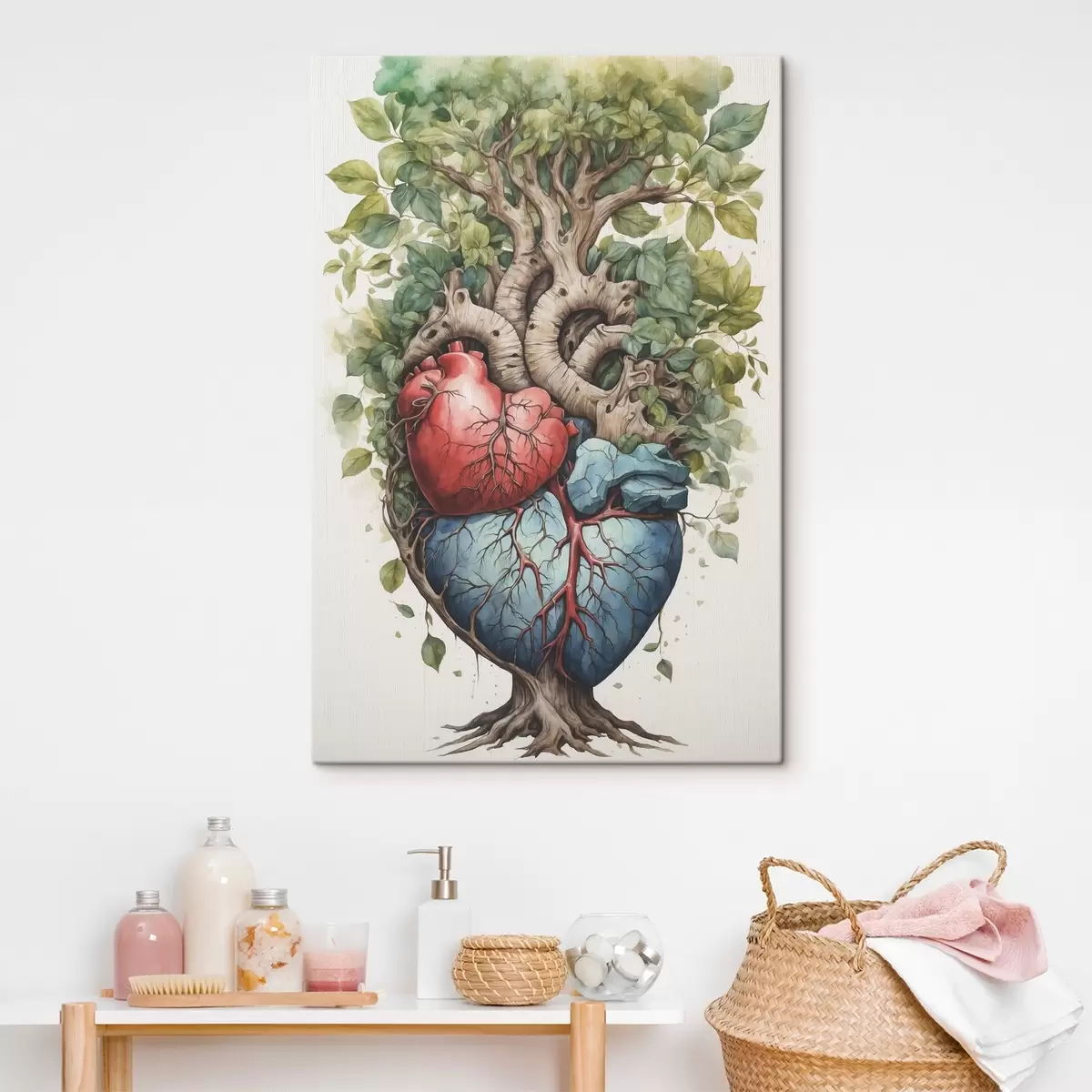 murales de pared Un árbol con hojas y un corazón s38594