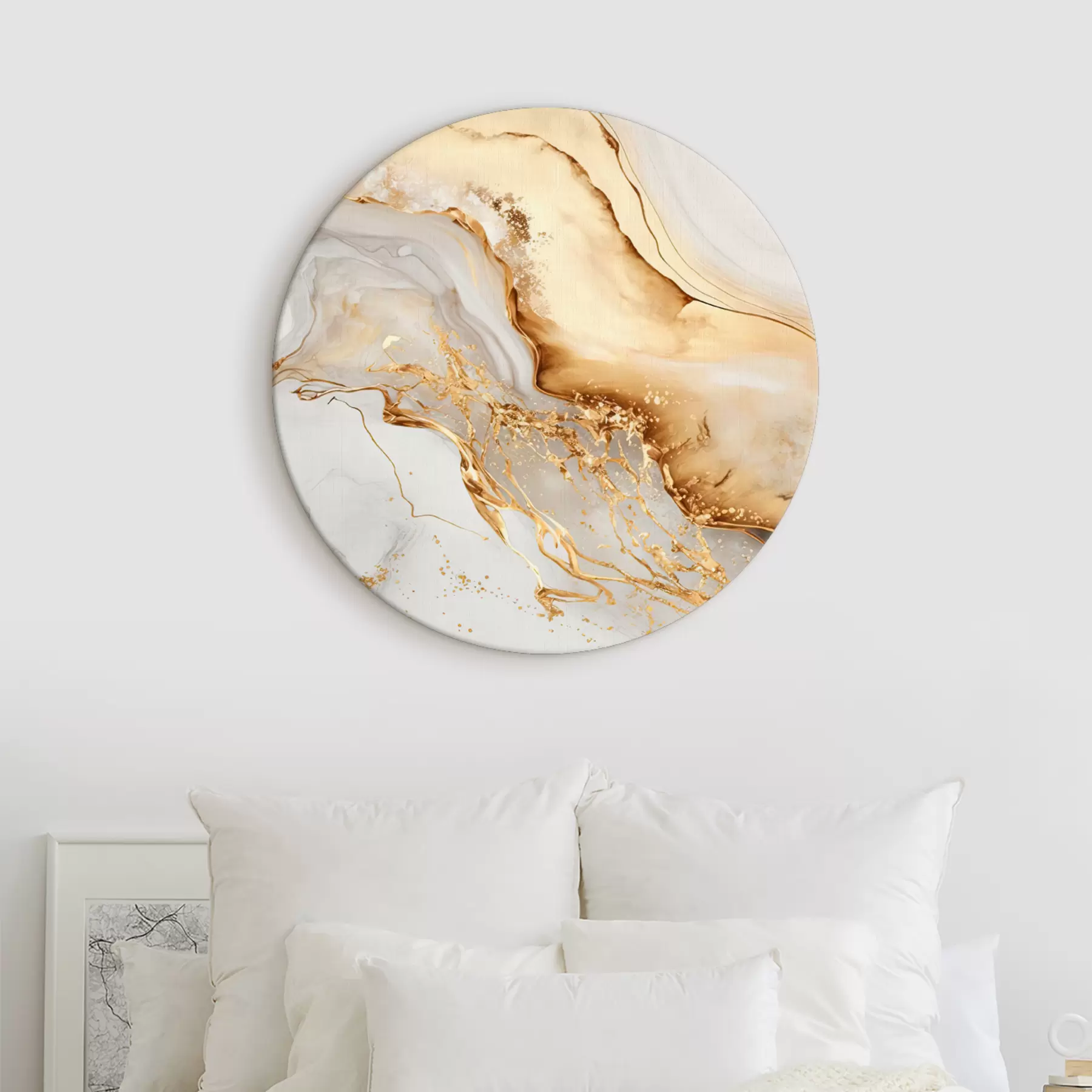 murales de pared Fantasía en blanco y amarillo r34129