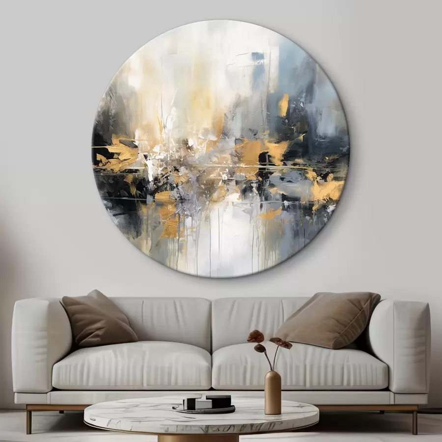 murales de pared Cuadro abstracto en tonos azules y blancos r34183