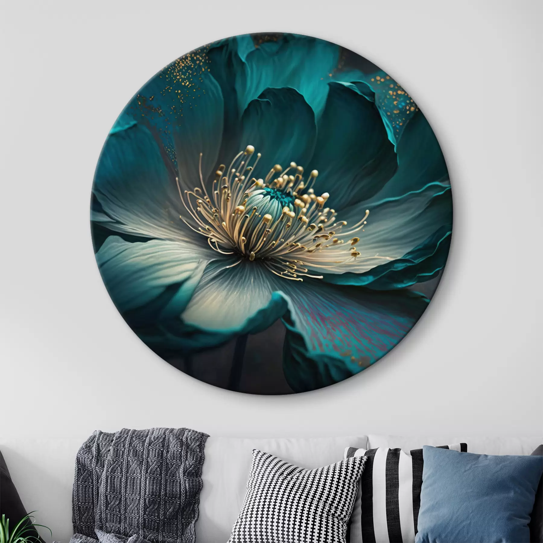 murales de pared Primer plano de una flor turquesa r34854