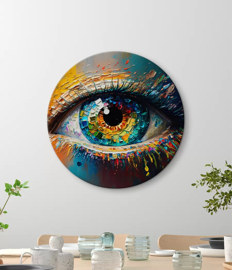 murales de pared El ojo se pinta con colores brillantes r34943