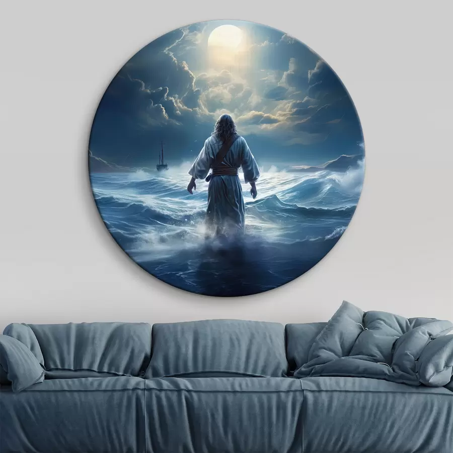 murales de pared Un hombre mirando la luna llena por la noche  r35357