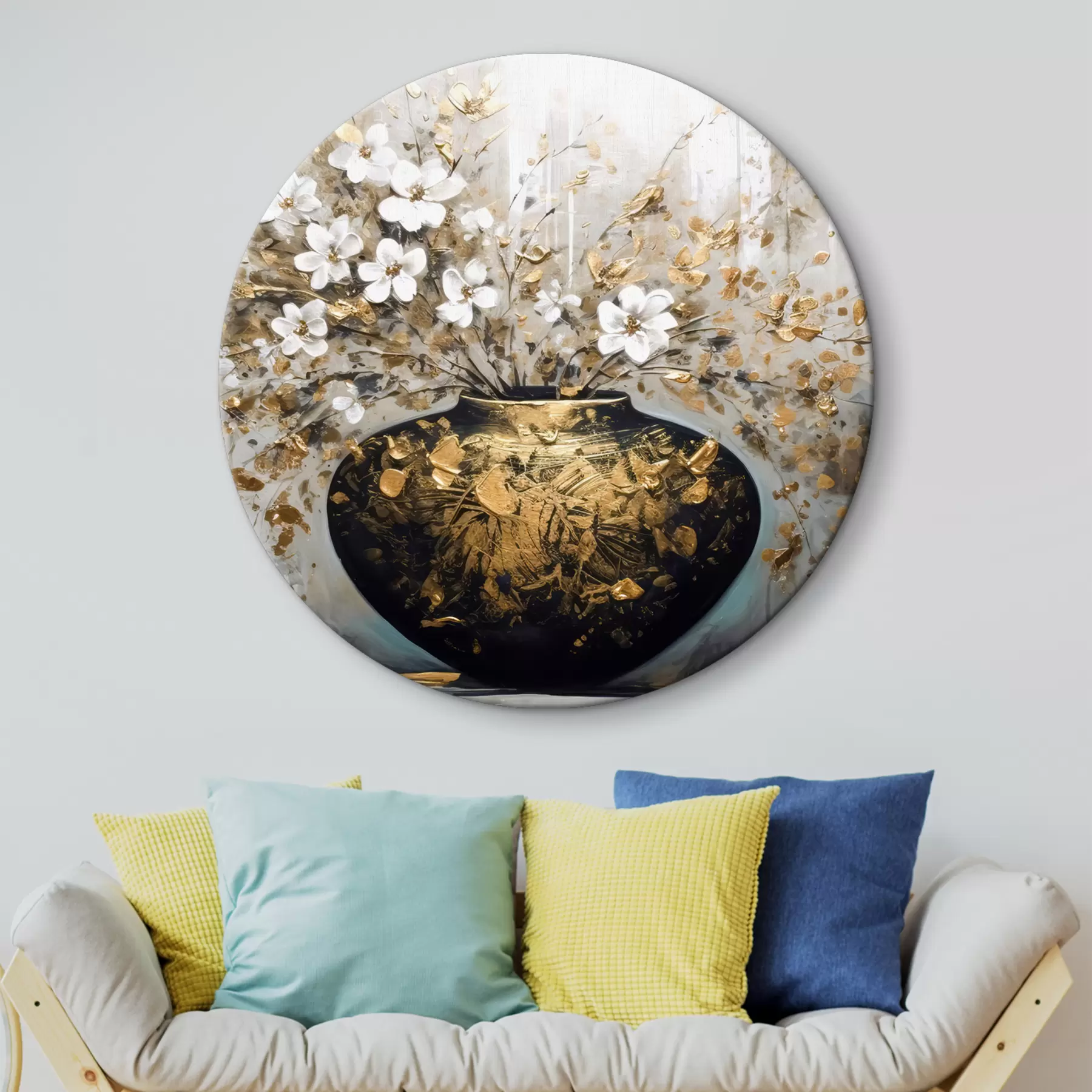 murales de pared Jarrón grande con pequeñas flores silvestres r35377