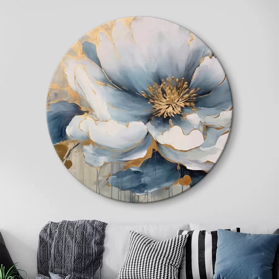 murales de pared Gran flor azul delicada r35382