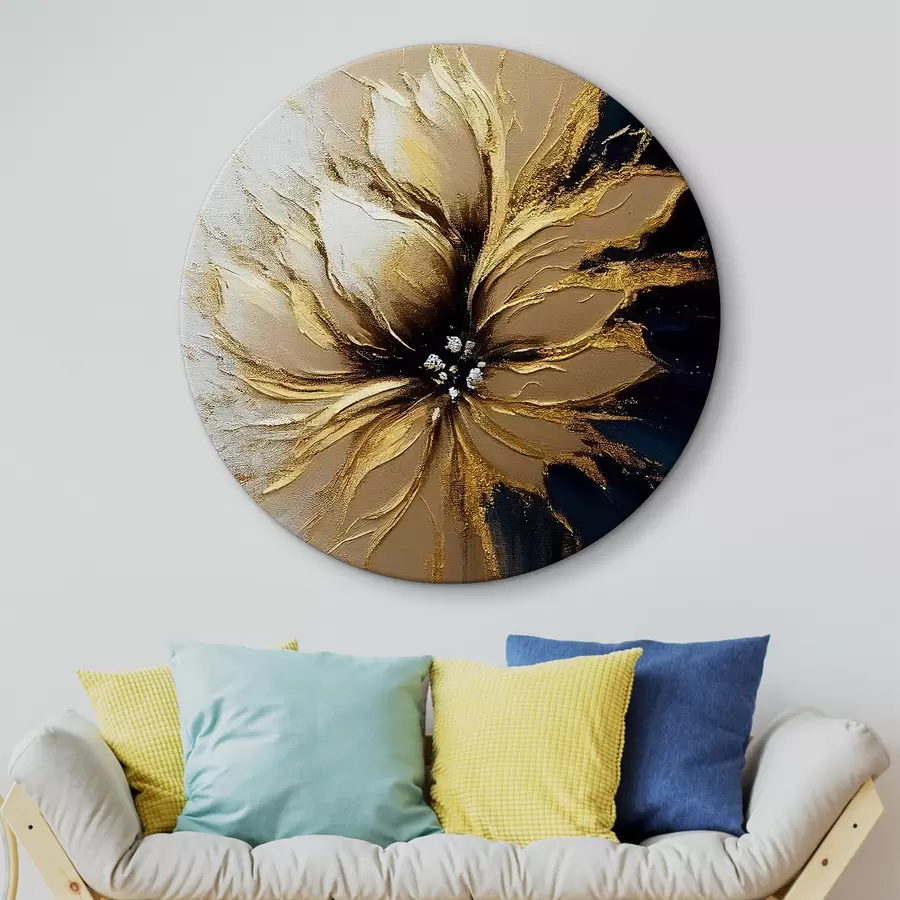 murales de pared Gran flor amarilla abstracta r35383