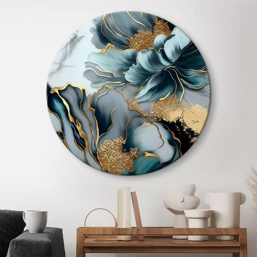 murales de pared Verde, azul y botánica r35447