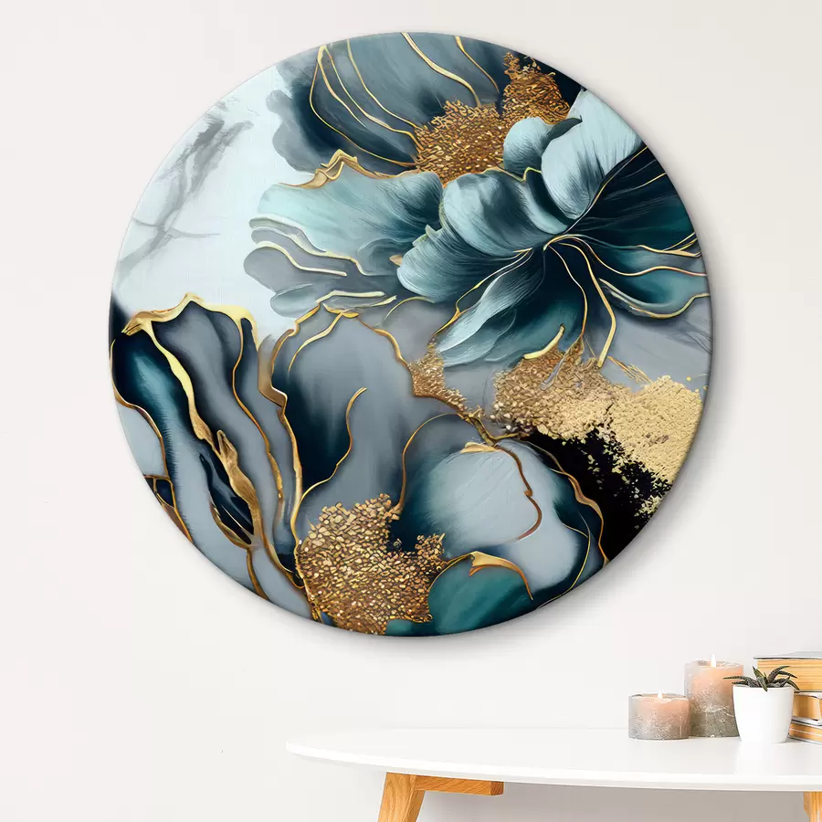 murales de pared Verde, azul y botánica r35447