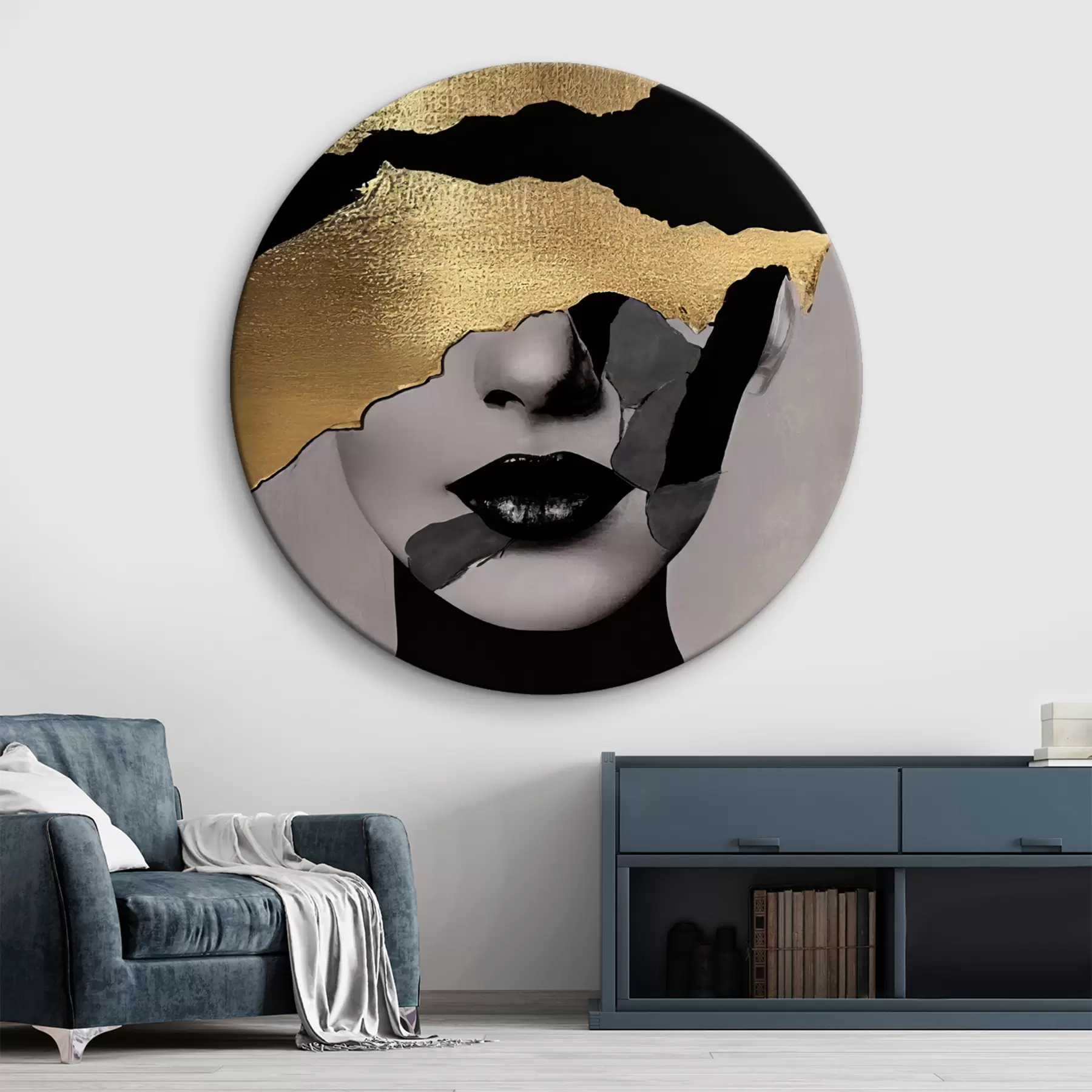 murales de pared Elegancia fragmentada con atrevidos contrastes r35520