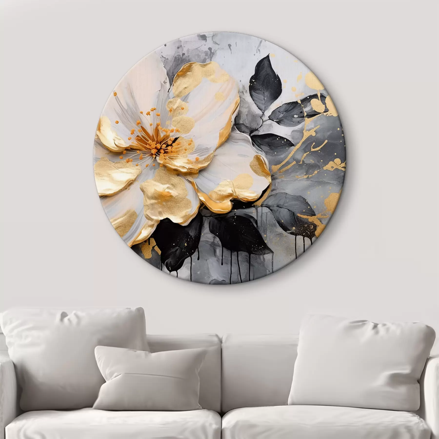 murales de pared Gran flor de fantasía blanca r35528