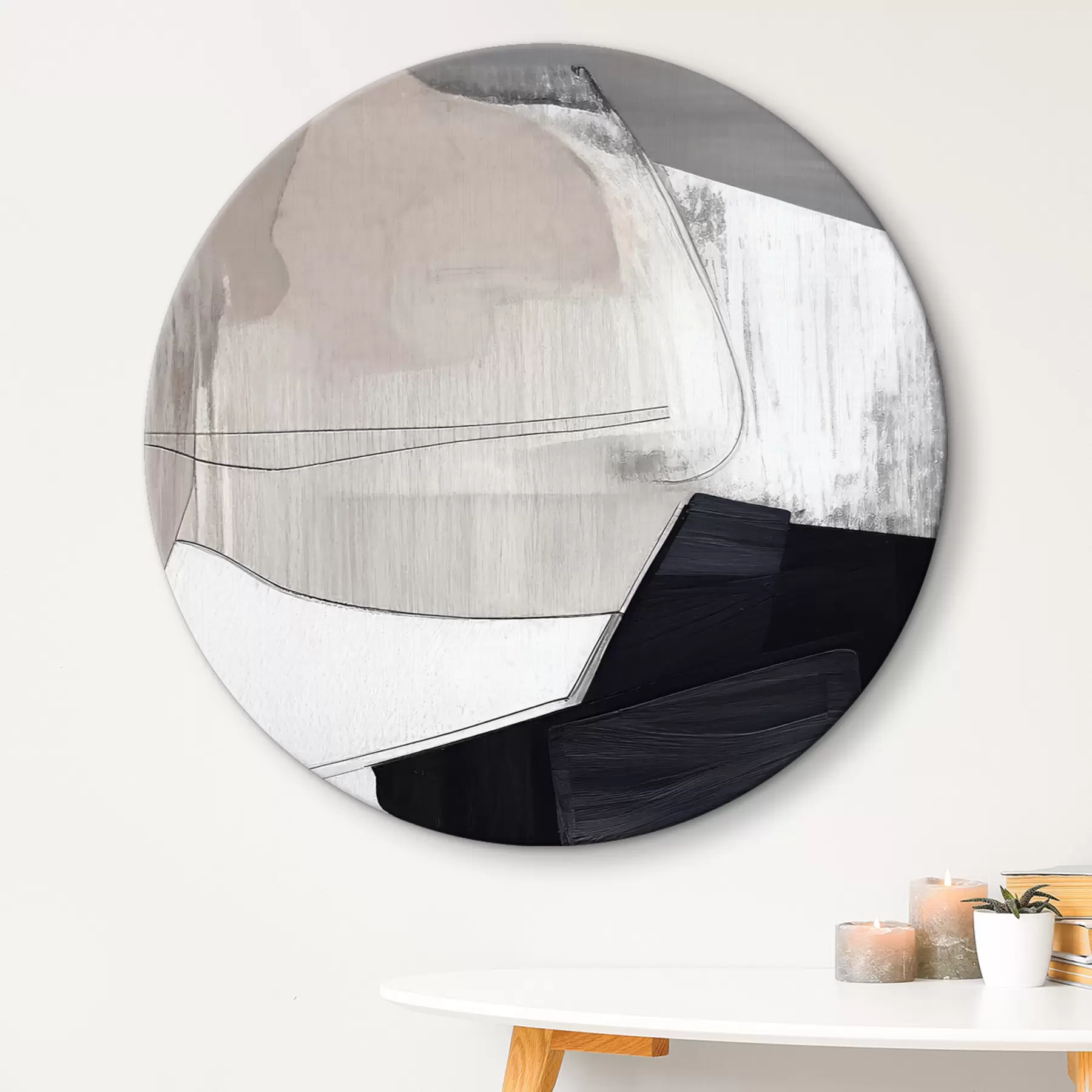 murales de pared Arte abstracto en tonos blancos y negros r36039