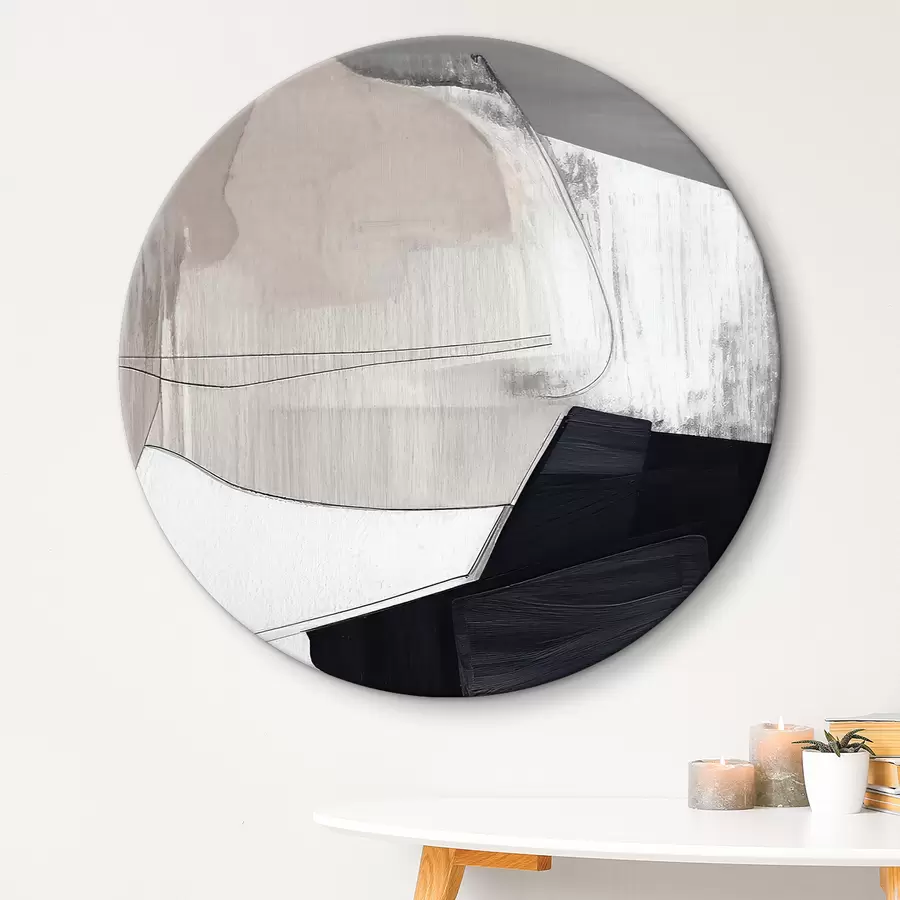 murales de pared Arte abstracto en tonos blancos y negros r36039