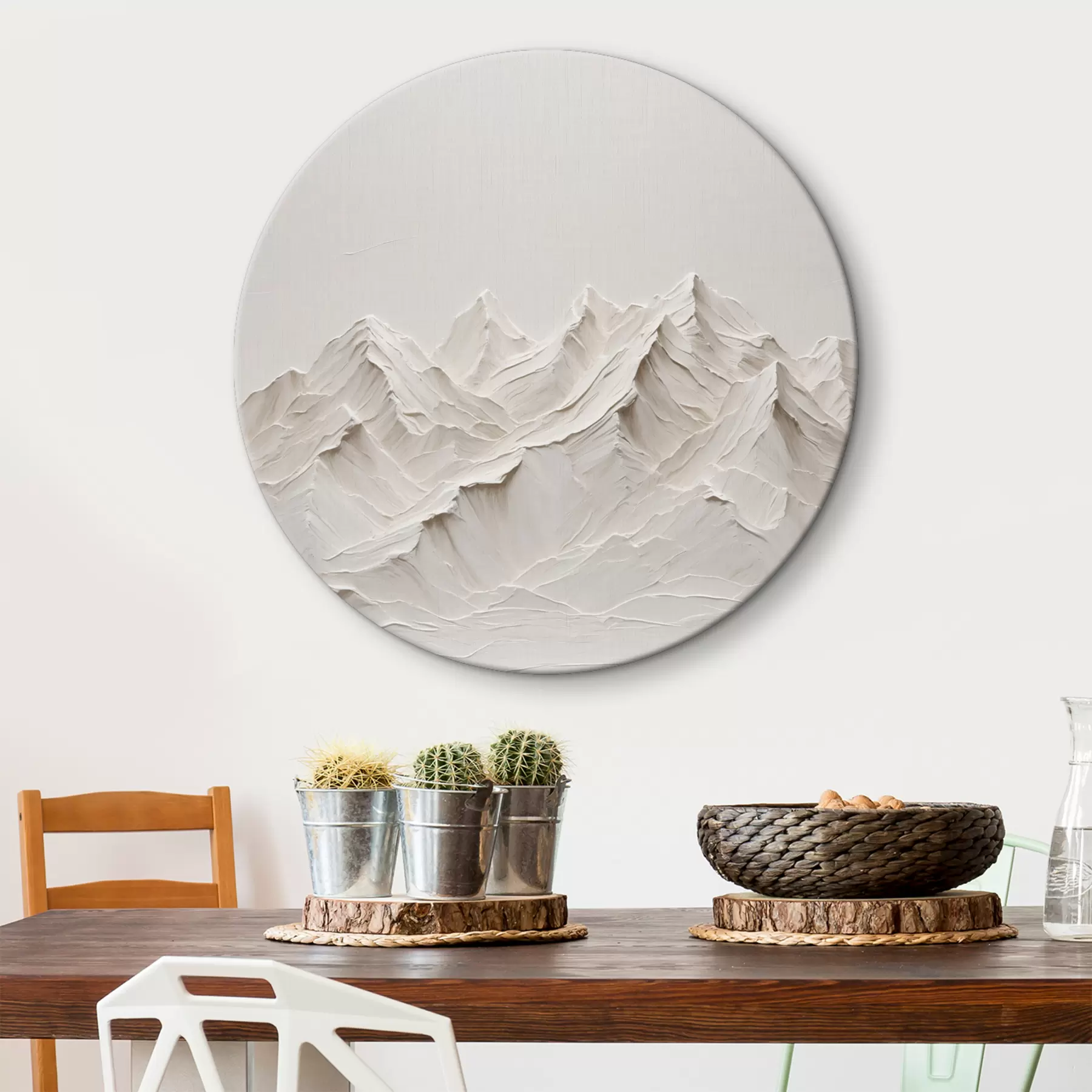 murales de pared Paisaje tridimensional de montaña blanca r38306