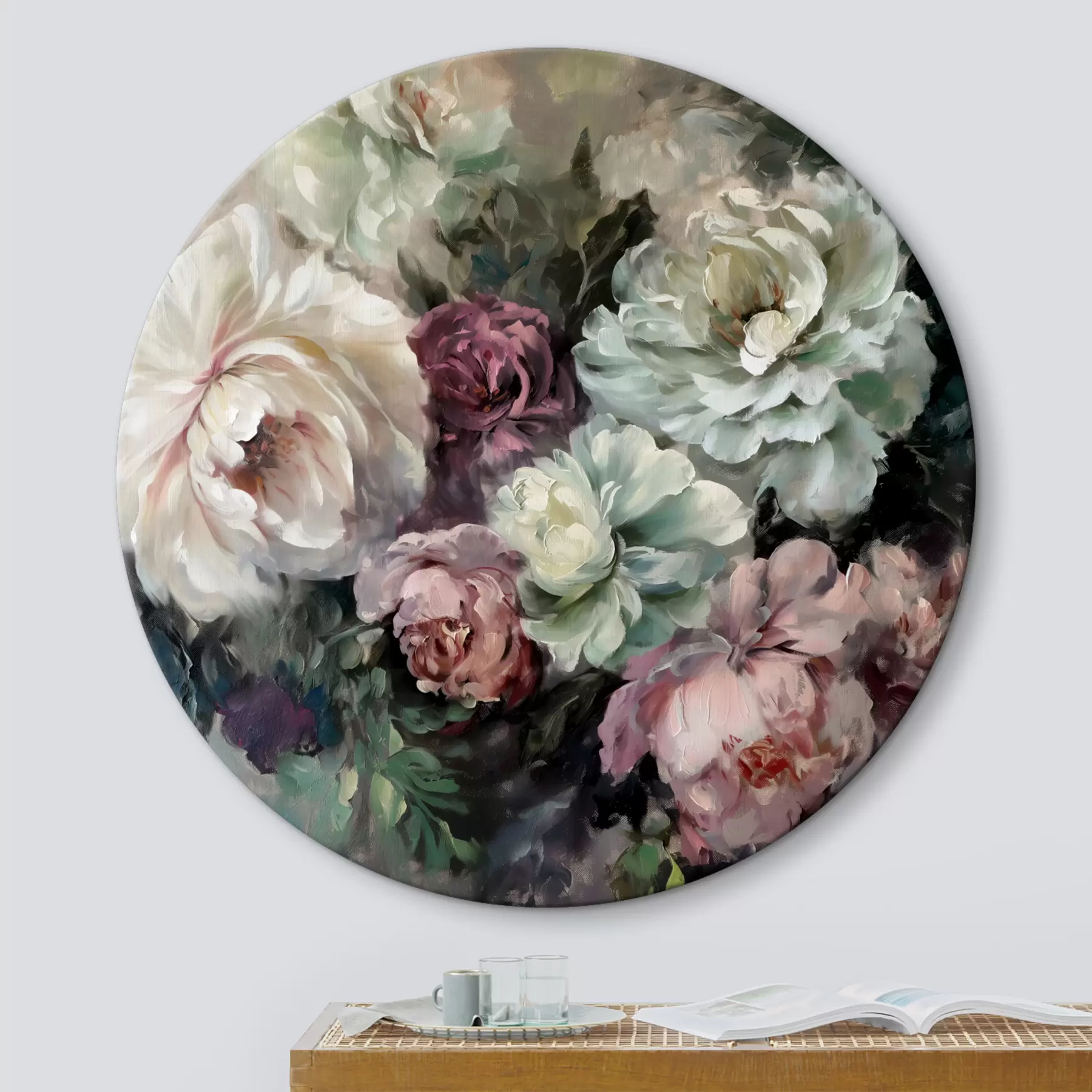 murales de pared Un montón de peonías de colores r38646