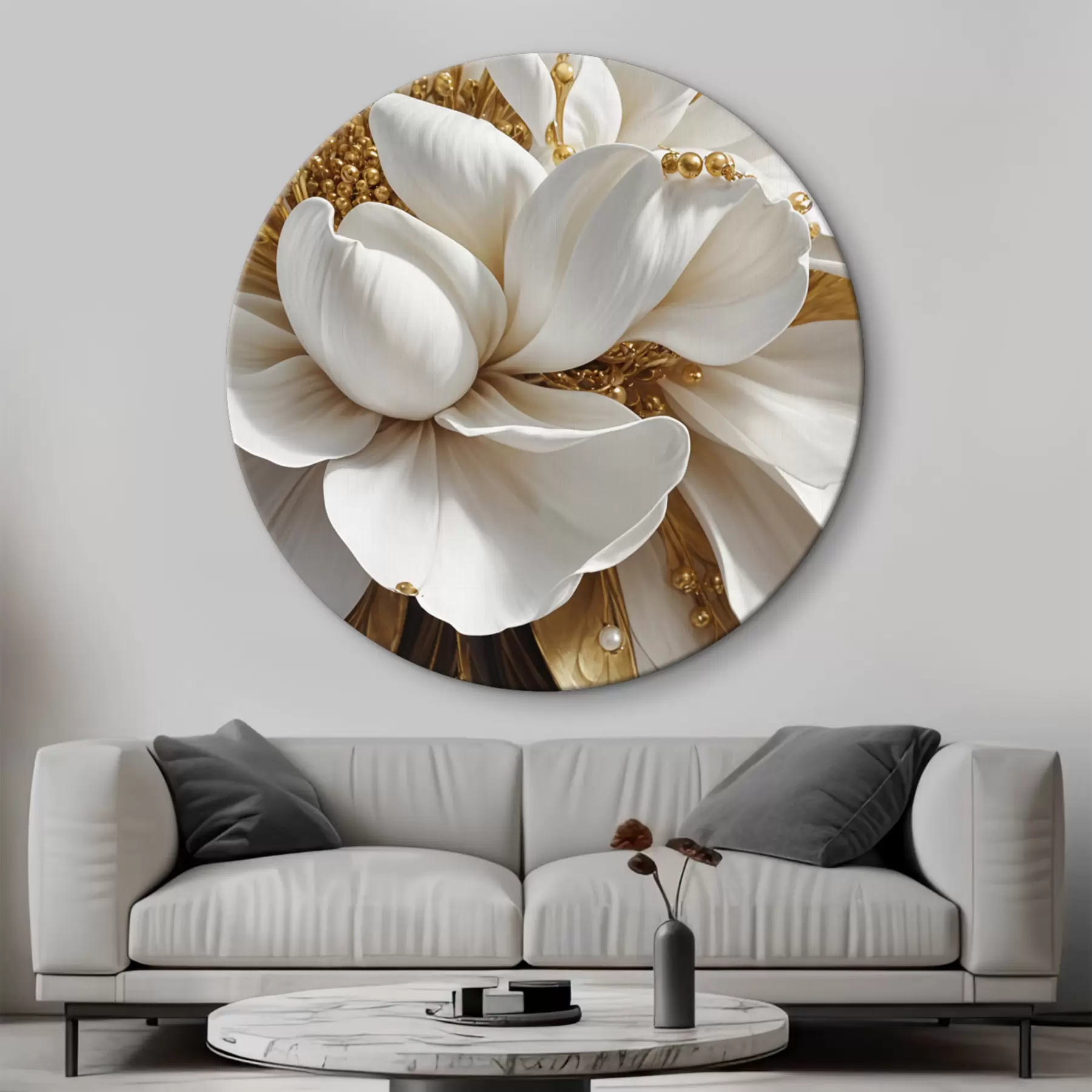 murales de pared Pétalos de la flor grande blanca r38762