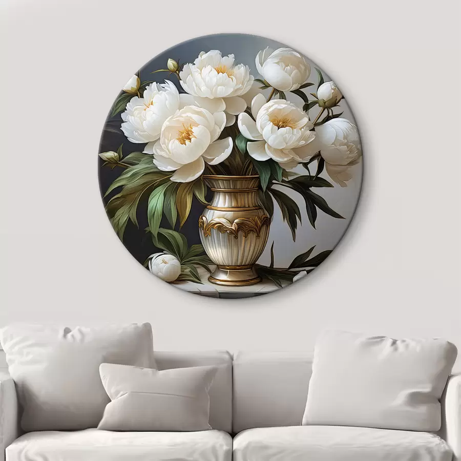murales de pared Un ramo de peonías blancas r39475