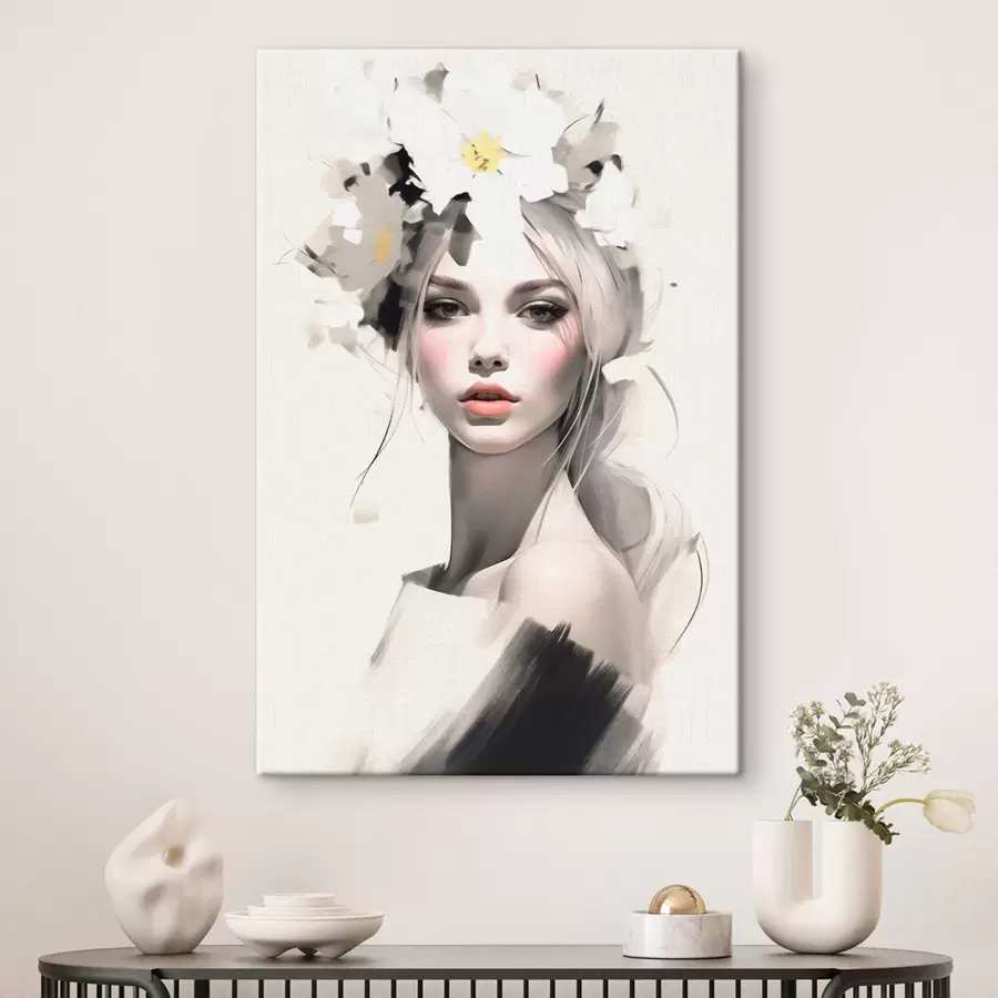 murales de pared Modelo con flores en el pelo s41321