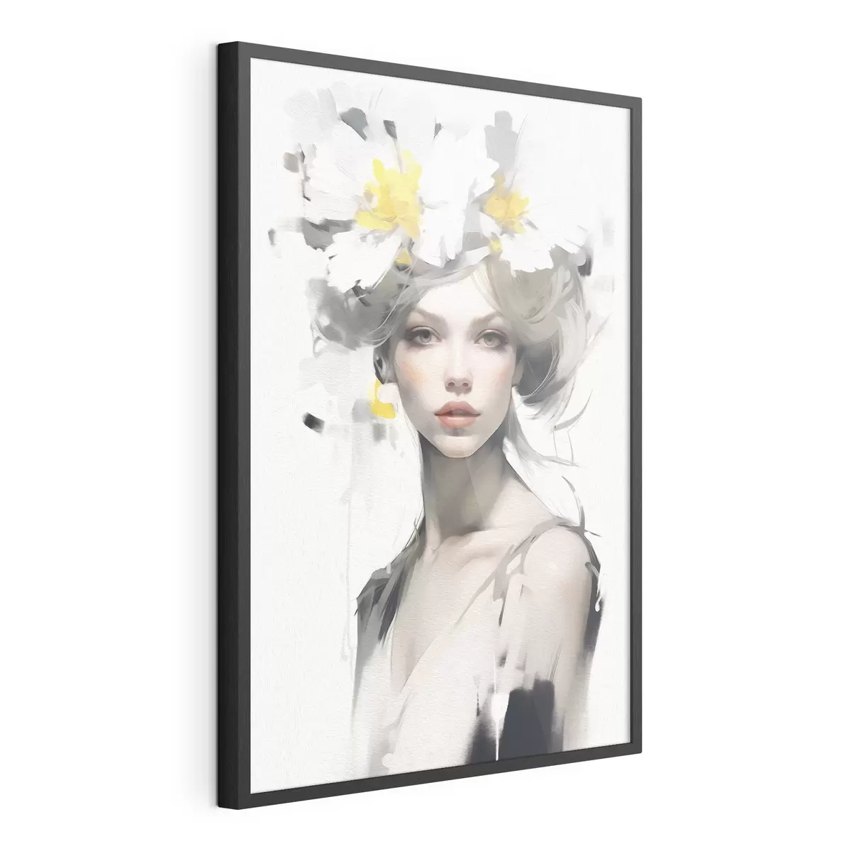 Poster Modelo con flores en la cabeza f41322