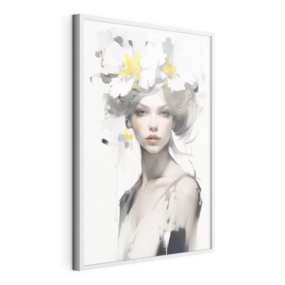 Poster Modelo con flores en la cabeza f41322
