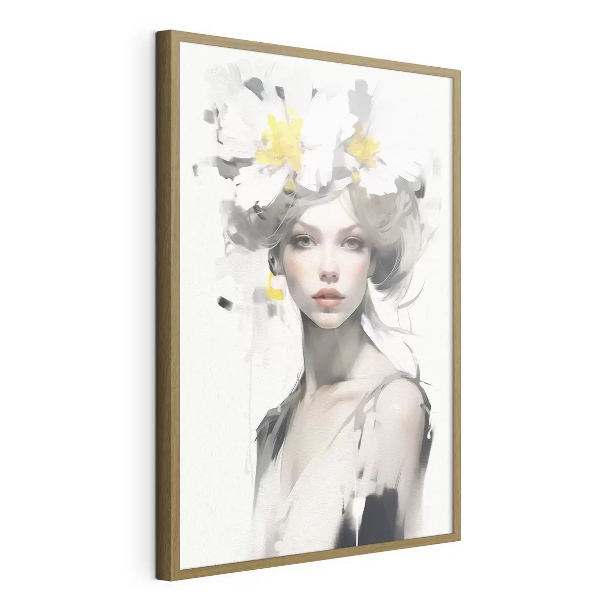 Poster Modelo con flores en la cabeza f41322