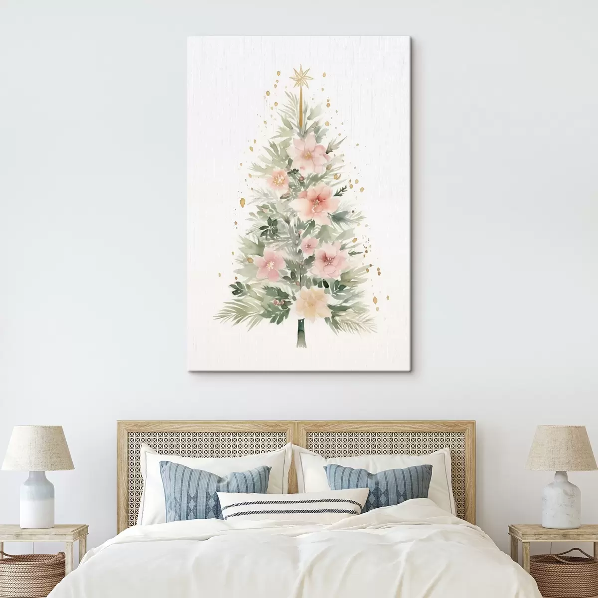 murales de pared Acuarela árbol de navidad, pino, floral s41360