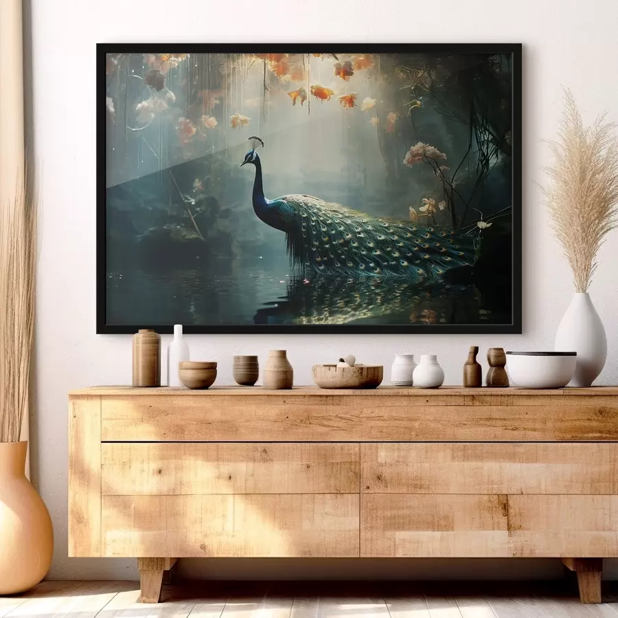 murales de pared Precioso pavo real f41425