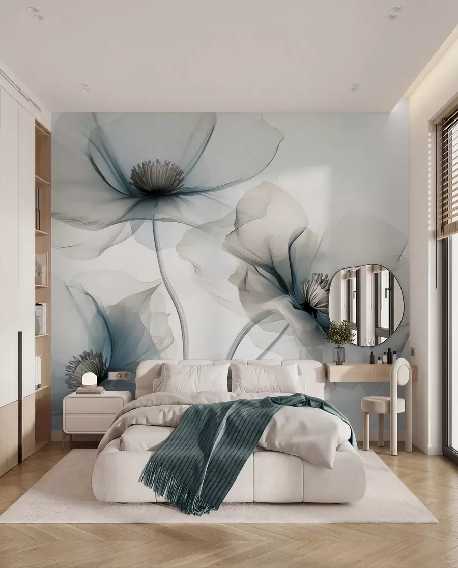 murales de pared Pétalos en tinta w01981