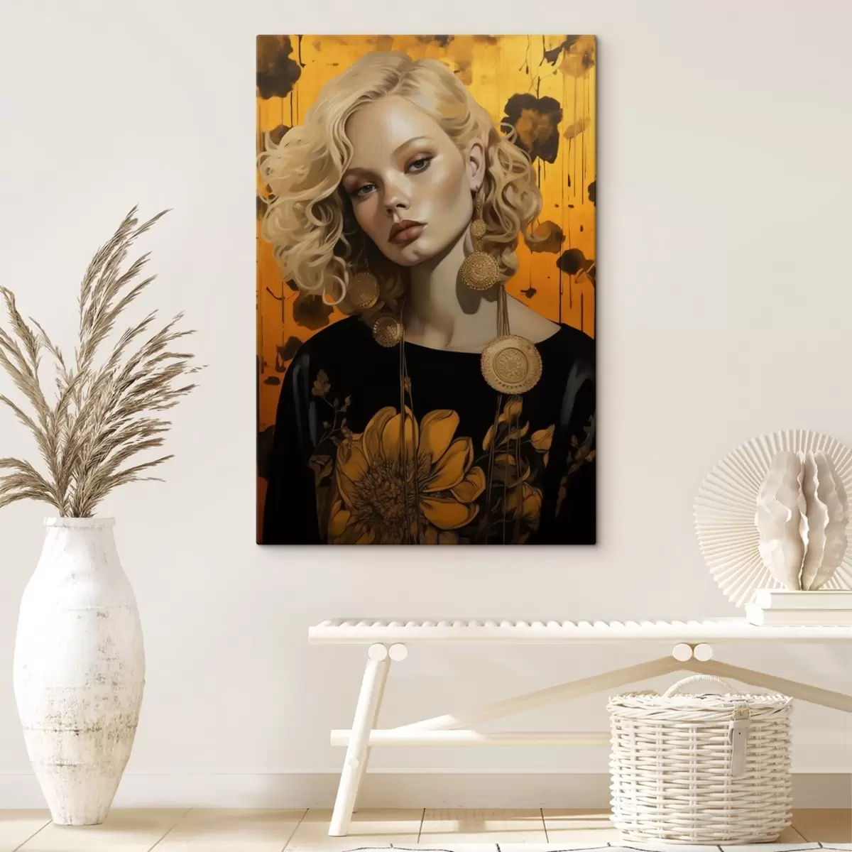 murales de pared Chica en colores vivos s41193