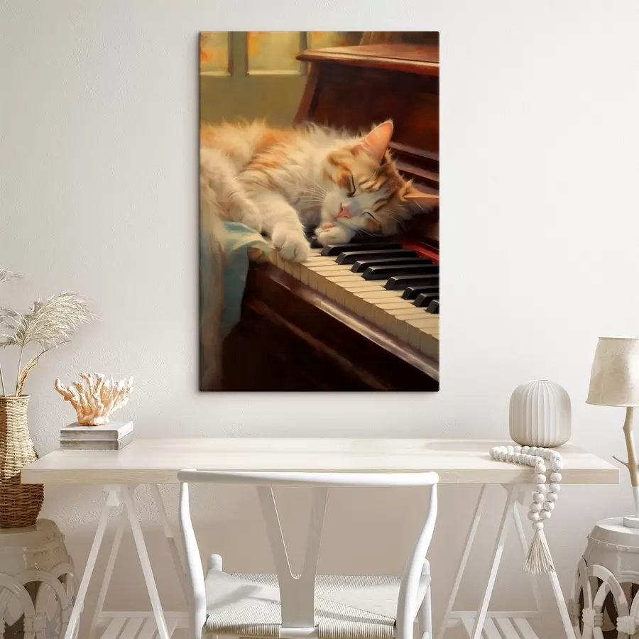 murales de pared Gato al piano s41217