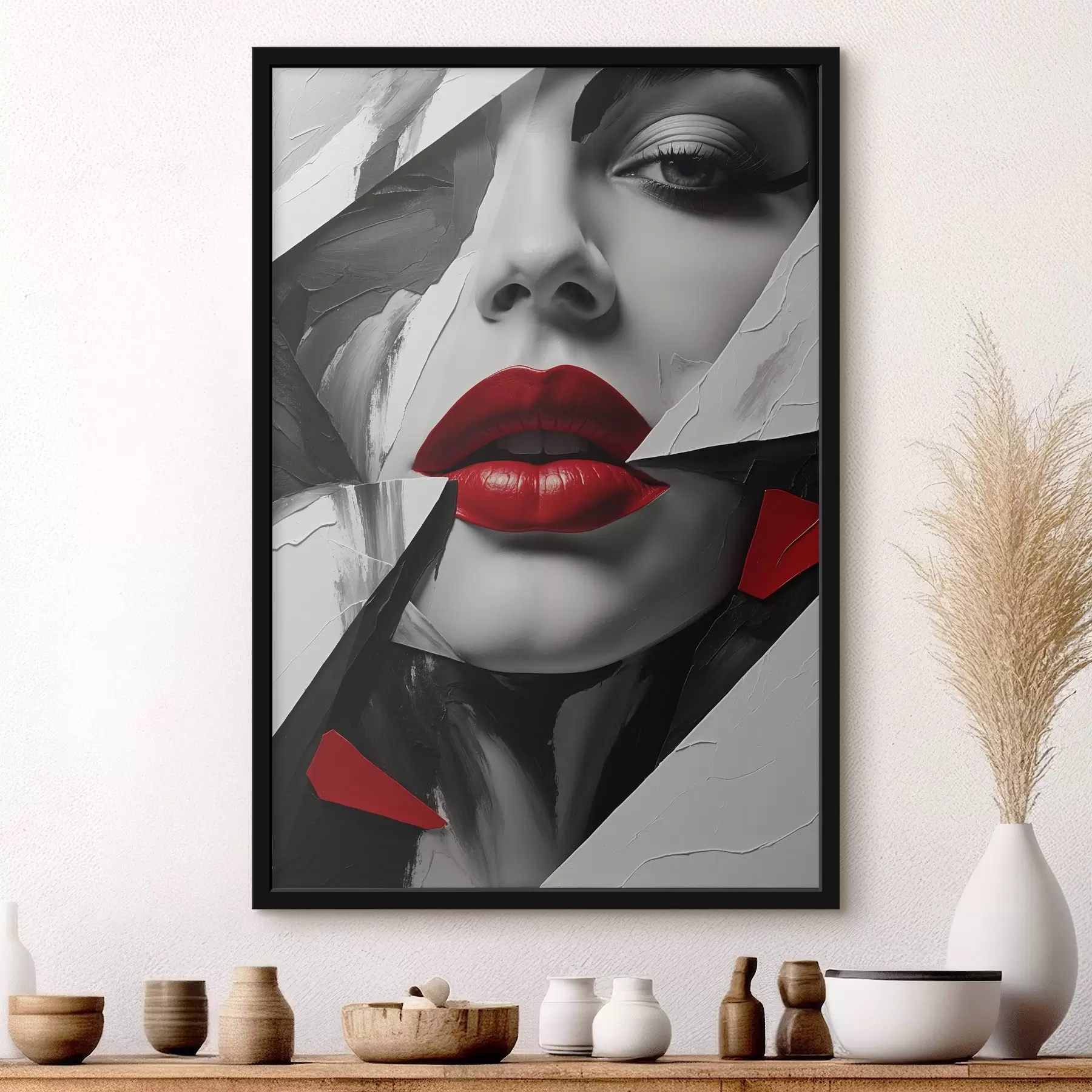 murales de pared Cara de arcilla de una niña f41287