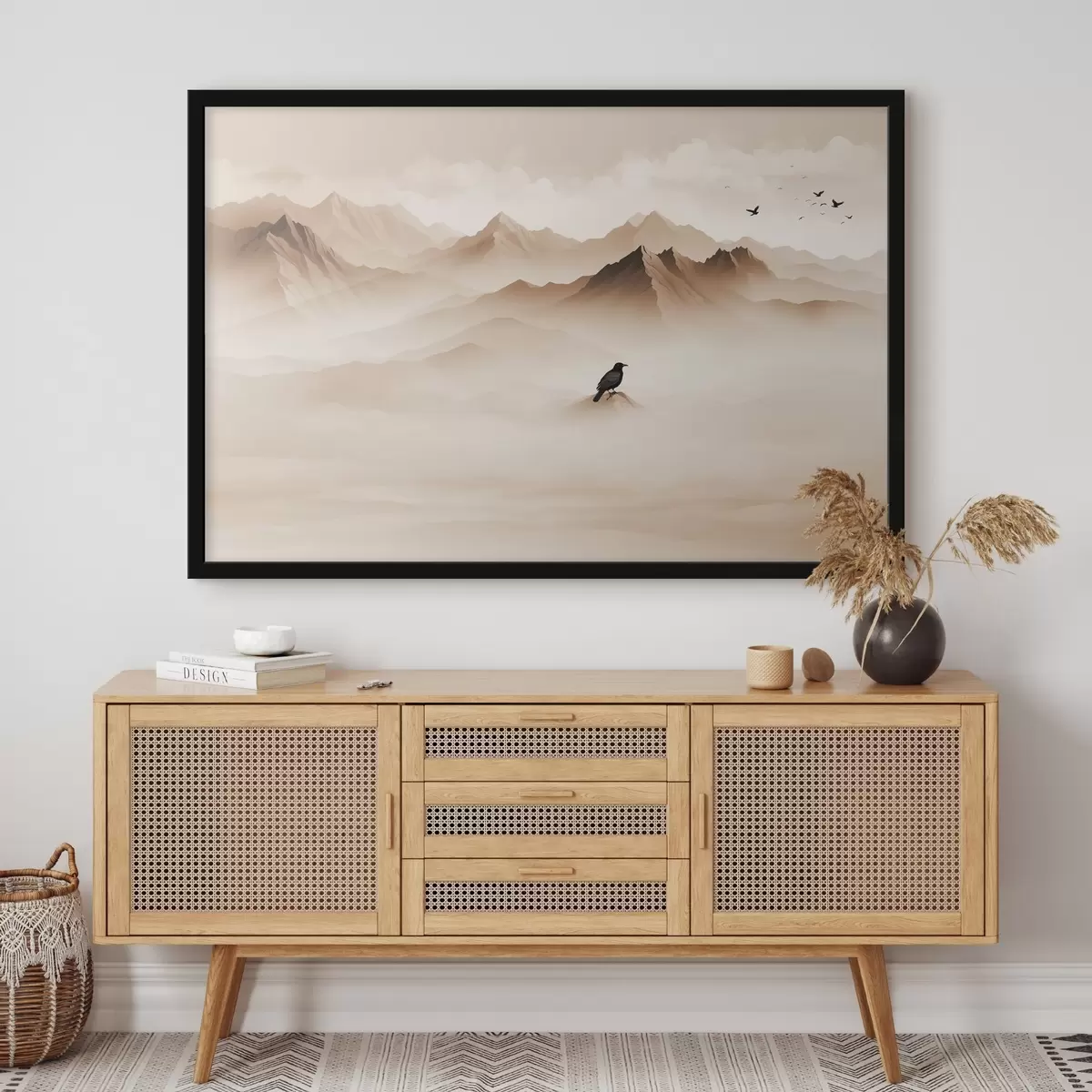 Poster Montañas con niebla en gráficos vectoriales f41295