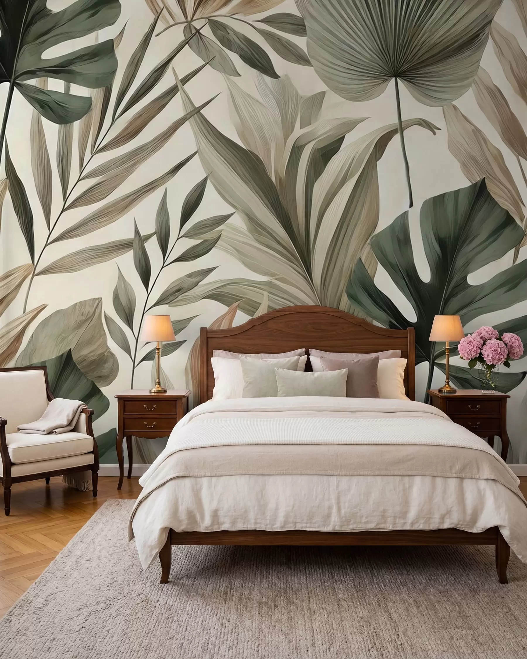 murales de pared Capas de hojas tropicales w02082