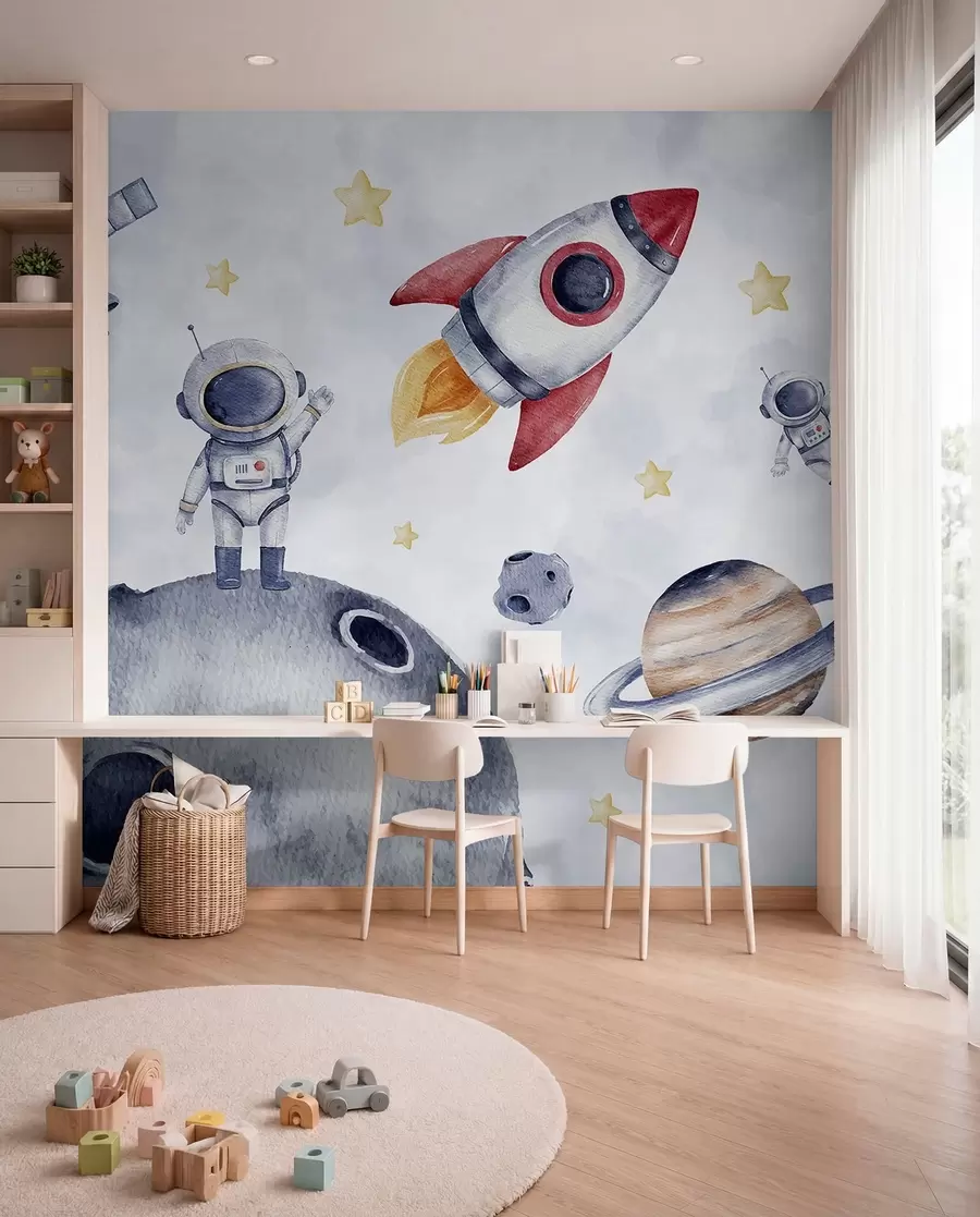 murales de pared Pequeños astronautas en vuelo w01461