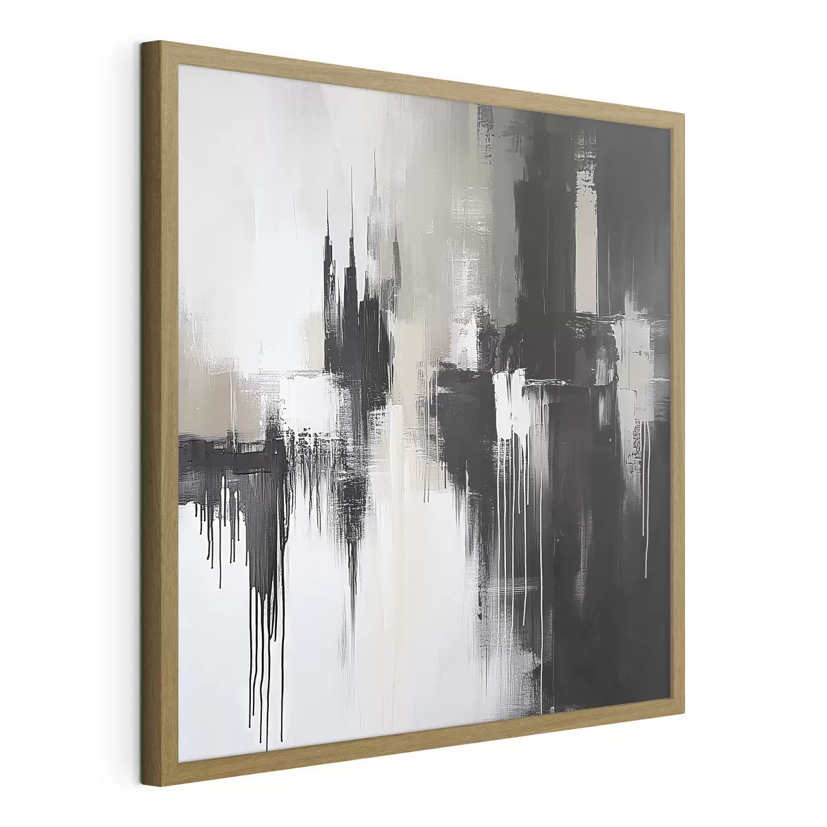 Poster Abstracción en tonos negros y beige f40794