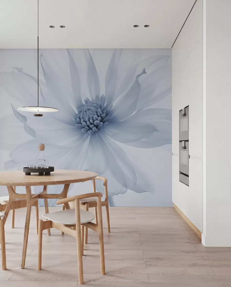 murales de pared Delicada flor azul sobre fondo claro w02077