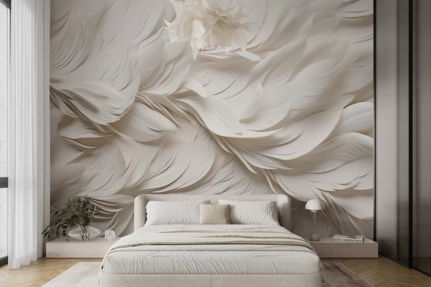 murales de pared Plumas voluminosas w02118