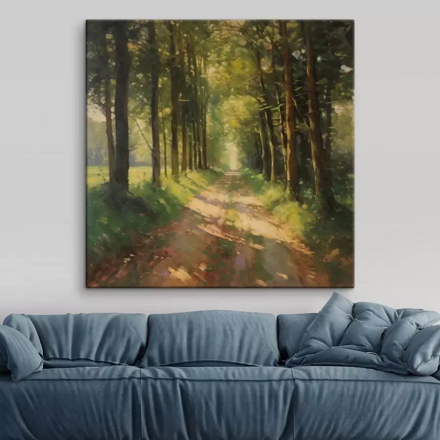 murales de pared Camino forestal a la luz del sol s41497