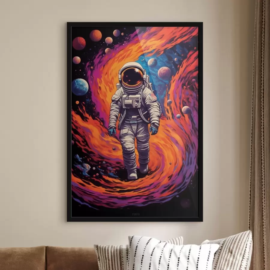 murales de pared Astronauta en el remolino espacial f41505