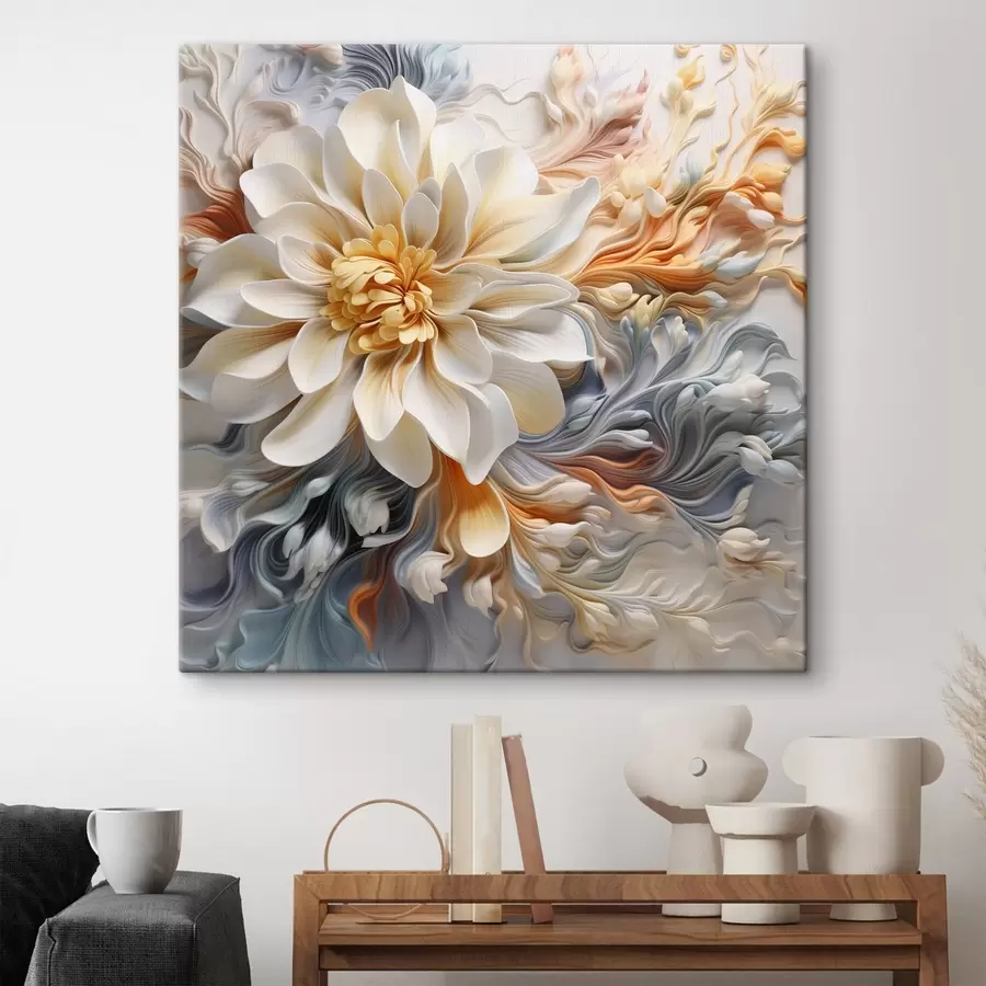 murales de pared Flor abstracta volumétrica s41551