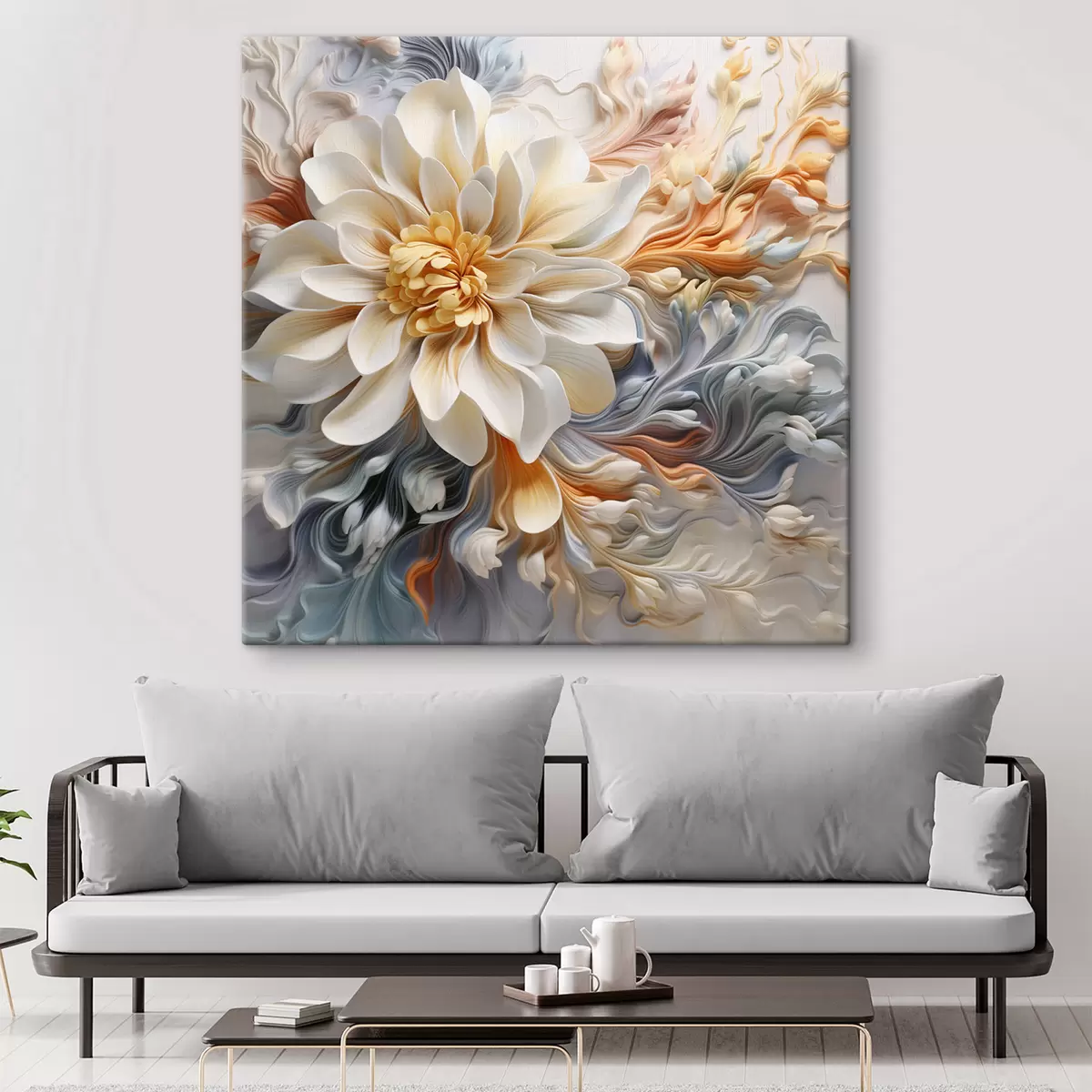 murales de pared Flor abstracta volumétrica s41551